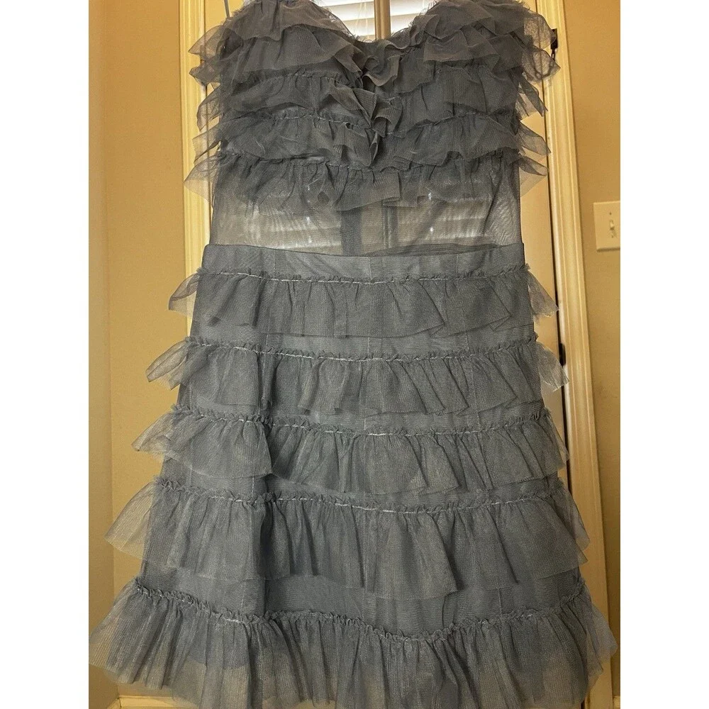 GEORGIA MINI DRESS - SMOKY BLUE- VELVI- Xsmall - Picture 8 of 14